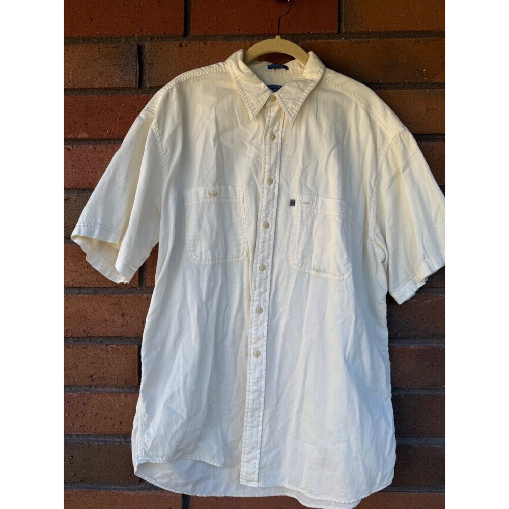 Pendleton Trail Shirt Short Sleeve Ribbed Camp Hiking‎ | Cream | Mens Large